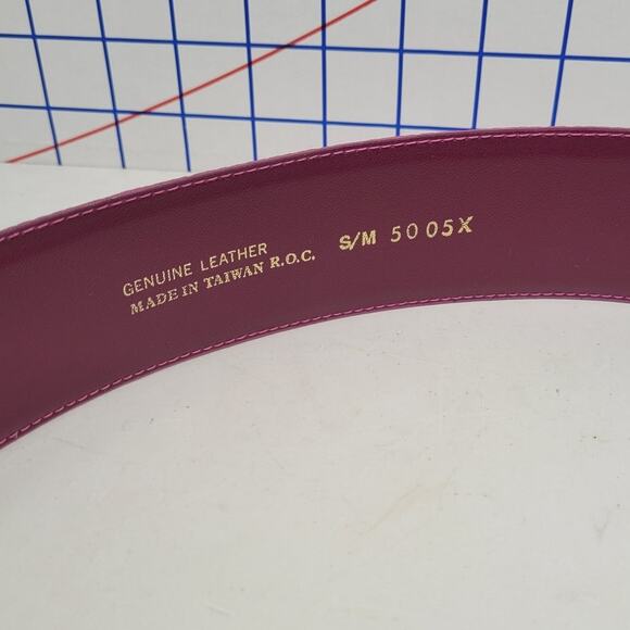 Vintage 80s Pink Suede Snakeskin Wide Belt Statement Retro Glam Accessory - Picture 3 of 6